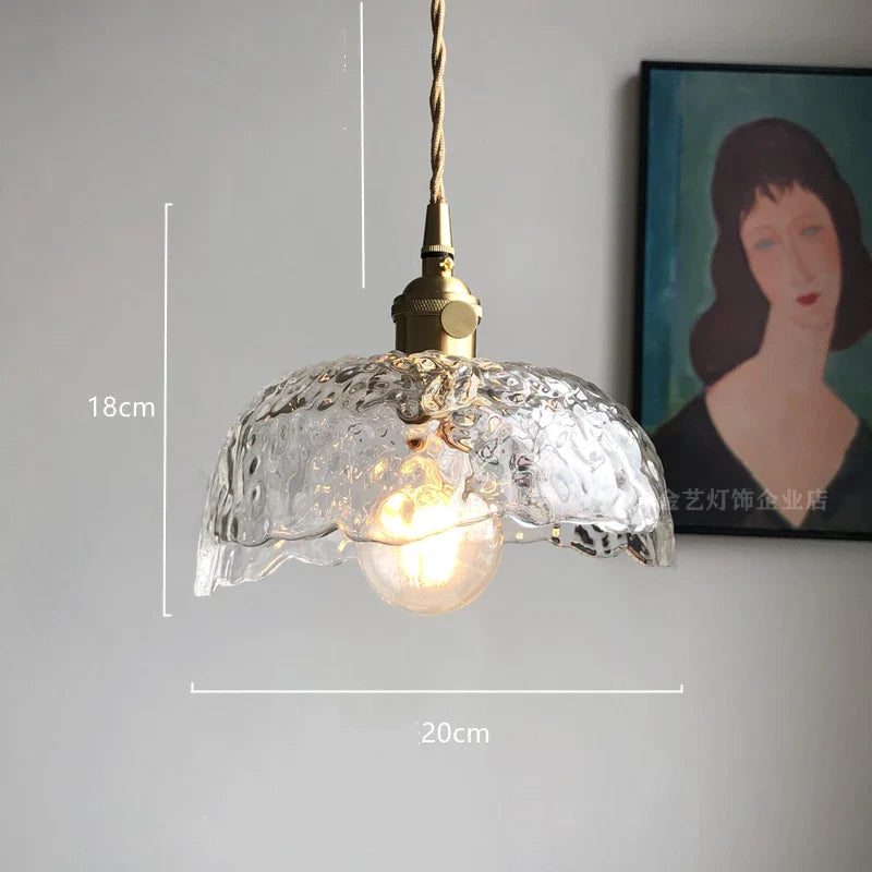 Helnys Nordic Glass LED Pendant Lamp with Copper Socket for Home Decor