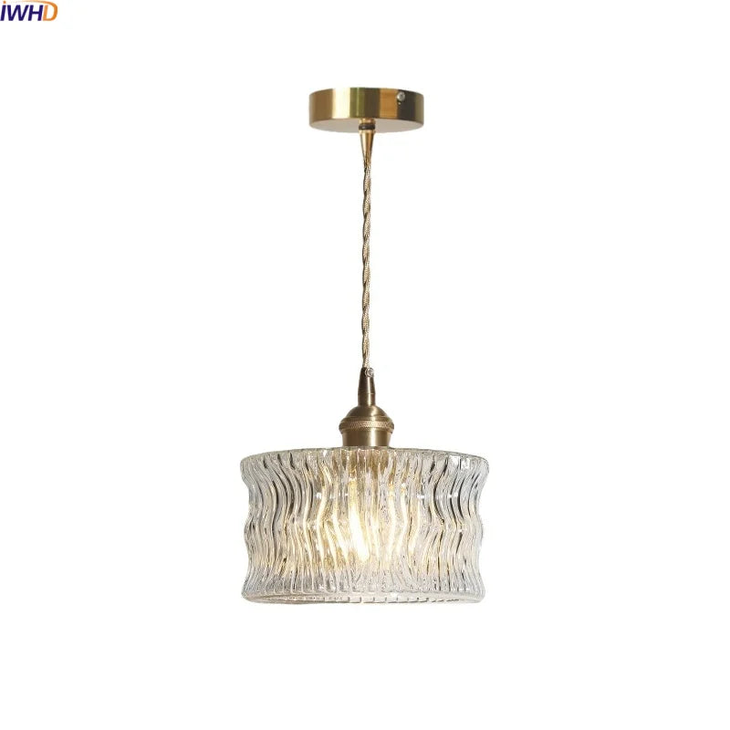 Helnys Nordic Glass LED Pendant Light for Dining Room and Bedside