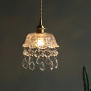 Helnys Nordic LED Pendant Light Crystal Glass Copper Kitchen Lamp