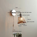 Helnys Clear Glass Silver LED Wall Sconce Iron Arm Adjustable E26 E27 Socket