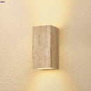 Helnys Nordic LED Wall Light COB Travertine Bedside Lamp - Yellow Square