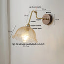 Helnys Copper LED Wall Sconce Amber Glass Walnut Base Nordic Modern Mirror Light