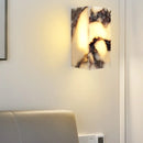 Helnys Square Bulgari Stone Wall Light for Living Room and Bedroom
