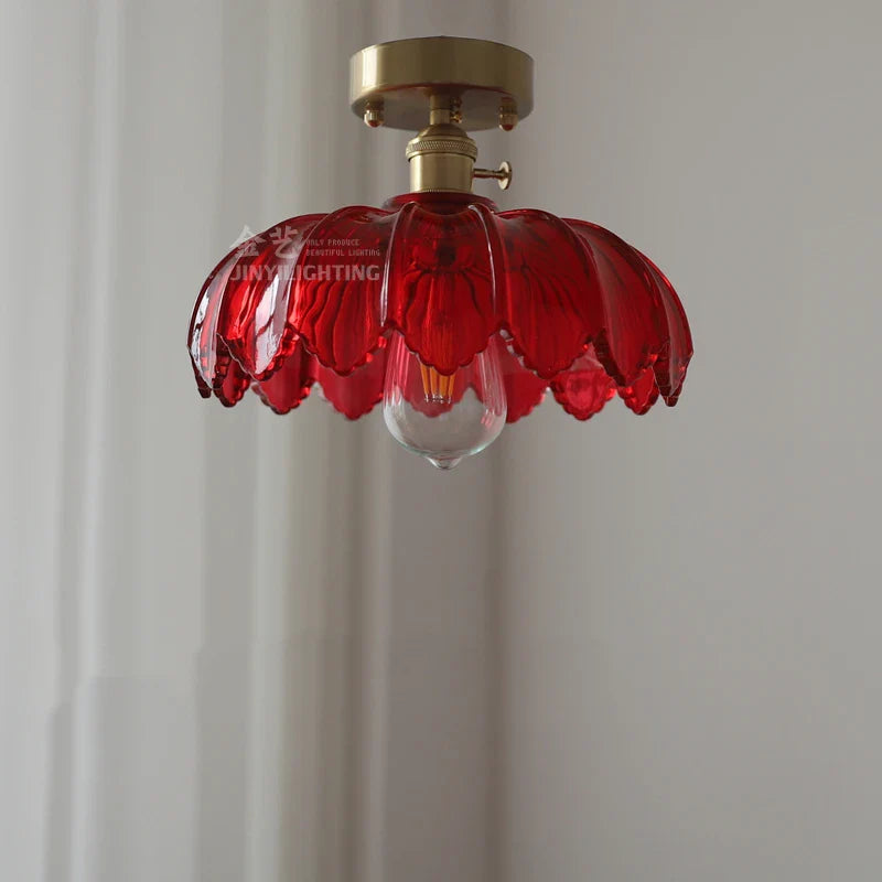 Helnys Vintage Green Glass LED Pendant Lights - Loft Style Industrial Hanging Lamp