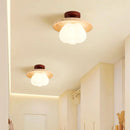 Helnys Yellow Travertine Stone Glass LED Ceiling Light - Nordic Modern Design