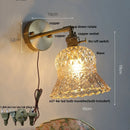 Helnys Amber Flower Glass Wall Light with Pull Chain Switch