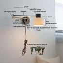 Helnys Swing Copper Arm LED Wall Lamp in White Ceramic