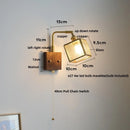 Helnys Cube Glass LED Wall Lights with Pull Chain Switch for Modern Decor