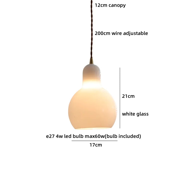 Helnys Glass Ball LED Pendant Chandelier – Nordic Modern Hanging Light for Bedroom, Living & Dining Room