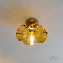 Helnys Green Glass Copper LED Ceiling Lights for Home Lighting in Bedroom Corridor Balcony