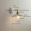 Helnys Nordic Ceramic LED Wall Sconce with Pull Chain Switch