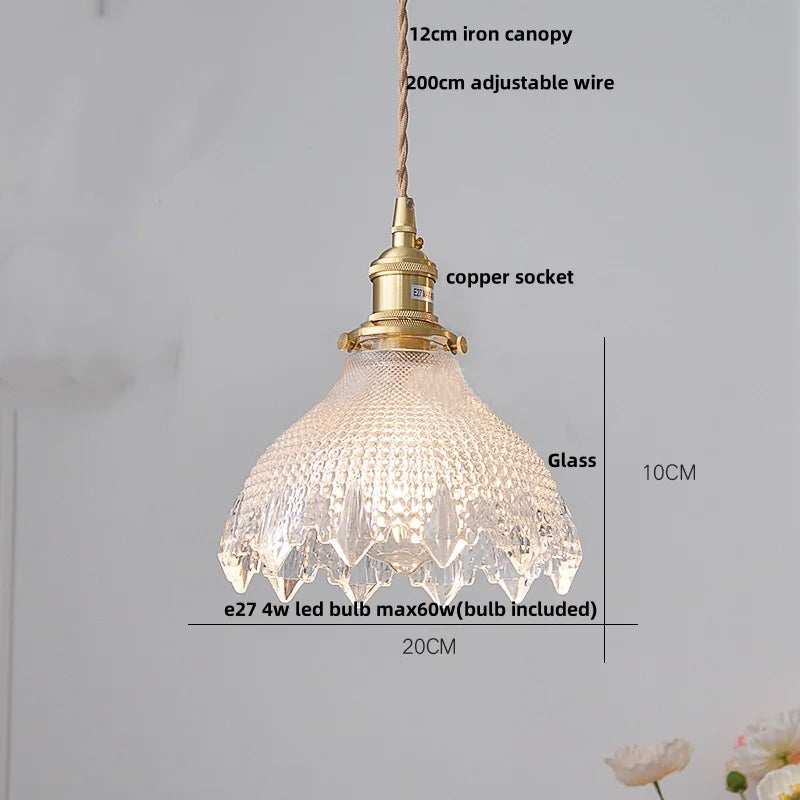 LED Pendant Lights Helnys Clear Glass Walnut Knob Switch Adjustable Hanging Lamp