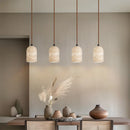 Helnys Yellow Travertine Stone LED Pendant Light Fixture