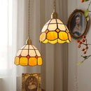 Helnys Tiffany Style Glass LED Pendant Lamp for Colorful Dining Room Lighting
