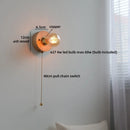 Helnys Ceramic LED Wall Light Mirror Bathroom Decoration Wooden Bedside Lamp