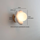 Helnys Flower Shape LED Wall Sconce Lamp for Kids Room White Resin Glass Ball