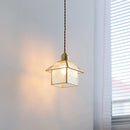 Helnys Glass LED Pendant Light - Modern Copper Hanging Lamp - Nordic Style