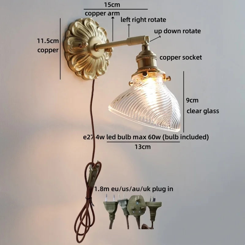 Nordic LED Wall Lamps Antique Brass Resin Flower Design Helnys Wall Light