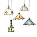 Helnys Copper LED Pendant Lamp, Adjustable Glass Hanging Light for Dining Room