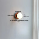 Helnys Nordic LED Wall Sconce Walnut Glass Ball Pull Chain Switch Wall Light