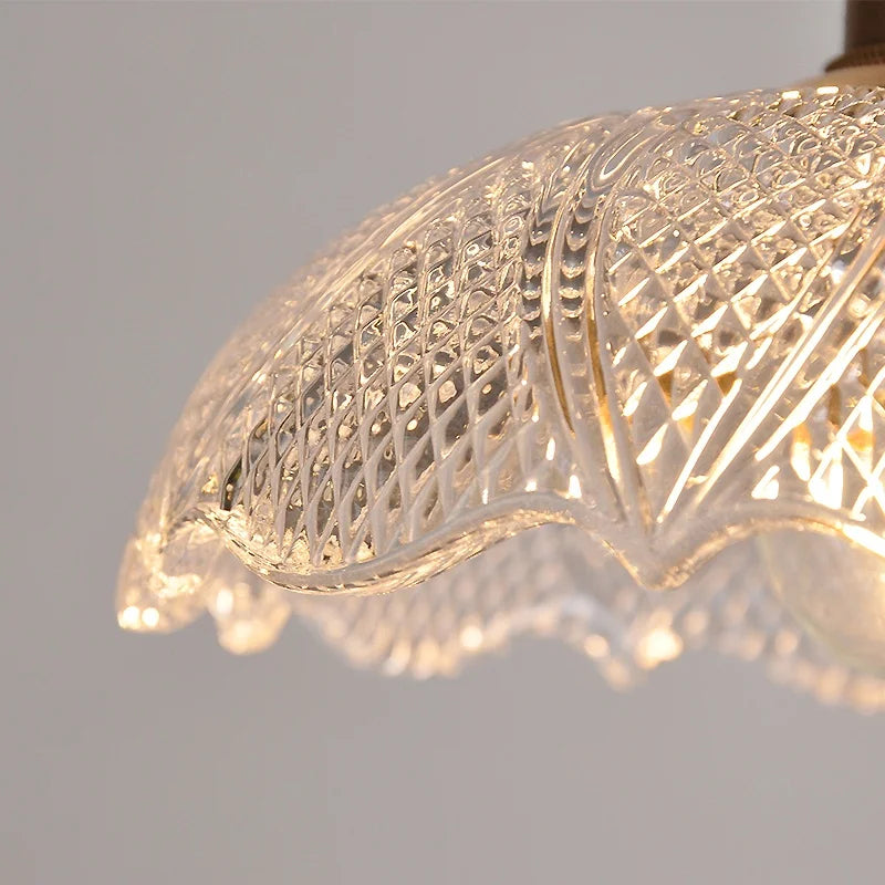 Helnys Clear Glass Copper LED Pendant Lamp for Modern Nordic Home Decor