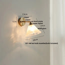 Helnys White Glass LED Wall Lights Nordic Modern Rotate Plug In Sconce Lamp
