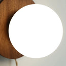 Helnys Wabi Sabi LED Wall Sconce White Glass Walnut Wood Modern Decor
