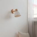 Helnys Ceramic LED Wall Sconce Light: Nordic Minimalist White Bedroom Lamp