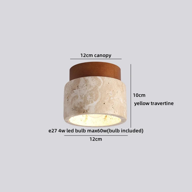 Helnys Yellow Travertine LED Ceiling Light: Nordic Modern Glass Ball Ceiling Lamp