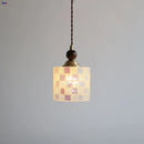 Helnys Walnut Wood LED Glass Pendant Light Fixture - Modern Nordic Hanging Lamp