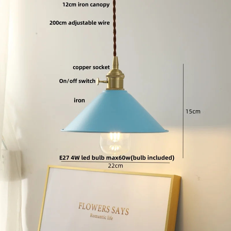 Helnys Copper Knob Switch Pendant Light - Nordic Modern Design