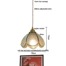 Helnys Nordic LED Pendant Lamp Walnut Tiffany Glass Copper Hanging Light