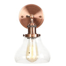 Helnys Red Bronze LED Wall Lamp Pull Chain Switch Clear Glass Vintage Retro Stair Light