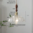 Helnys Amber Flower Glass Pendant Lights with Knob Switch, Adjustable Wire - 200cm