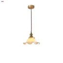 Helnys Flower Ceramic LED Pendant Lamp with Copper Socket, Adjustable Modern Hanging Light