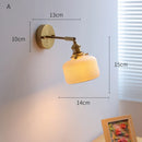Helnys Ceramic LED Wall Light with Knob Switch, Nordic Japanese Style Sconce