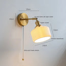 Helnys Nordic Ceramic LED Wall Sconce with Switch for Bedroom Living Room