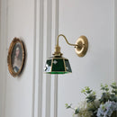 Helnys Green Glass LED Wall Lamp Sconce Vintage Loft Stair Light Fixtures Wandlamp
