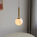 Helnys White Glass Ball LED Pendant Chandelier for Home Decor and Restaurant