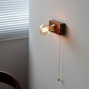 Helnys Vintage Brass LED Wall Lamps Walnut Wood Lighting Fixtures