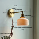 Helnys Modern Copper Glass Wall Lamp with Pull Chain Switch