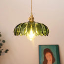 Helnys Vintage Green Glass LED Pendant Lights - Loft Style Industrial Hanging Lamp