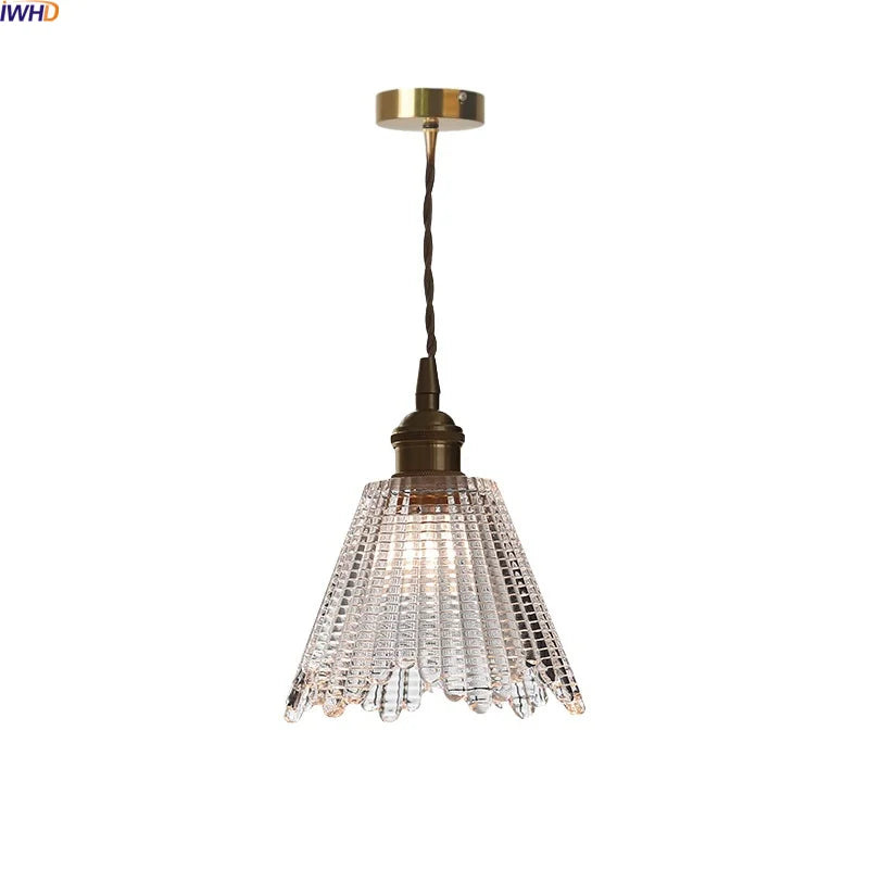 Helnys Nordic Glass Pendant Light for Dining Room, Illuminate Indoor Hanging Lamp
