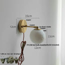 Helnys Modern Nordic LED Wall Lights - White Moon Up Down Rotate Bedside Lamp