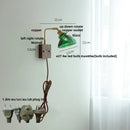 Helnys Rotatable Walnut Wood LED Wall Sconce Glass Pull Chain Switch Nordic Stair Light