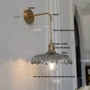 Helnys Amber Vintage LED Glass Wall Light Fixture with Pull Chain Switch
