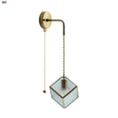 Helnys Clear Glass Wire LED Wall Lights Adjustable Bedside Lamp