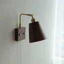 Helnys Loft Wood LED Wall Light Vintage Walnut Rotatable Bedside Lamp
