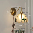 Helnys Glass Brass LED Wall Sconce Light Fixture for Dining Living Room