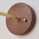 Helnys Amber LED Wall Lamp Walnut Wood Pull Chain Switch Applique Murale